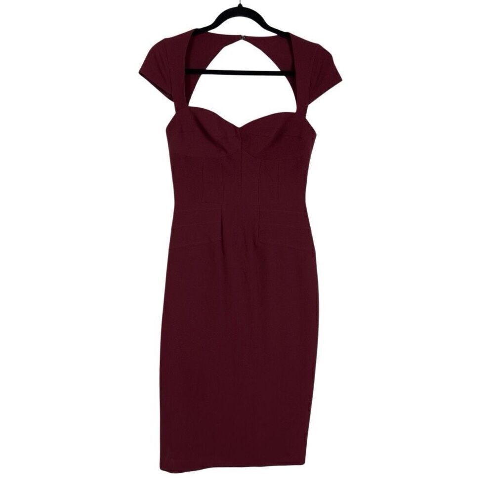 Janie Bryant X Black Halo Wine Burgundy Bodycon Dress - Women’s 2 - Picture 1 of 6